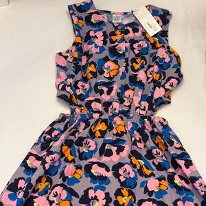NWT Floral Kids Cut-Out Dress, Linen Blend